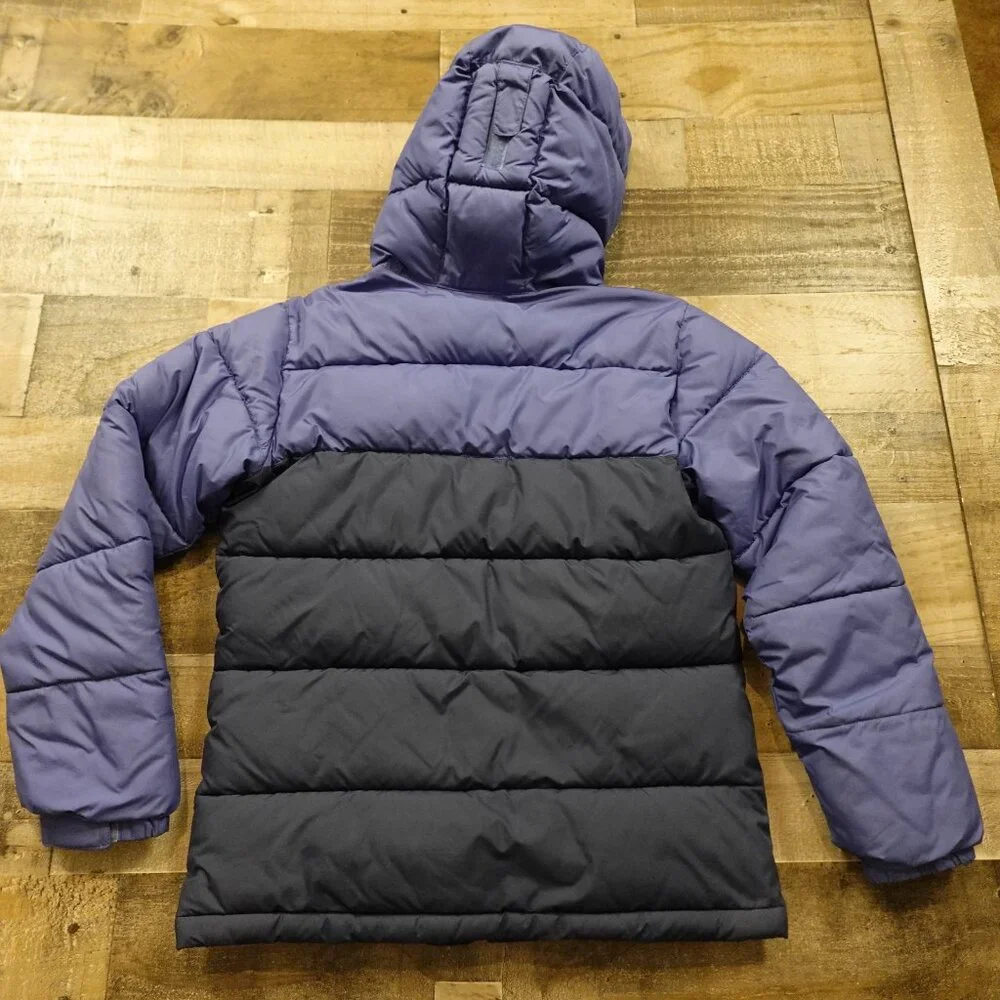 Columbia Pike Lake Insulated Jacket Girls Large Navy Blue‎ Omni-Heat Hooded